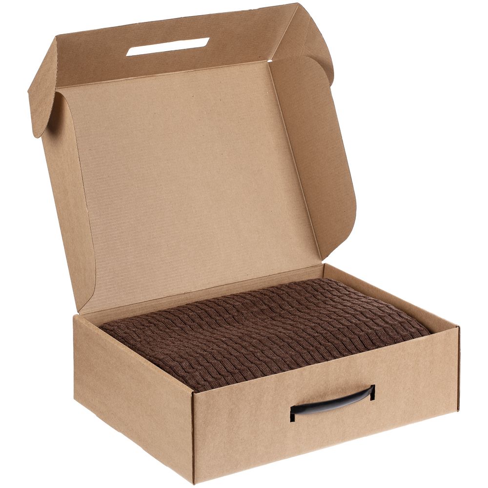 Коробка самосборная Light Case, крафт, с черной ручкой Коробка самосборная Light Case, крафт, с черной ручкой