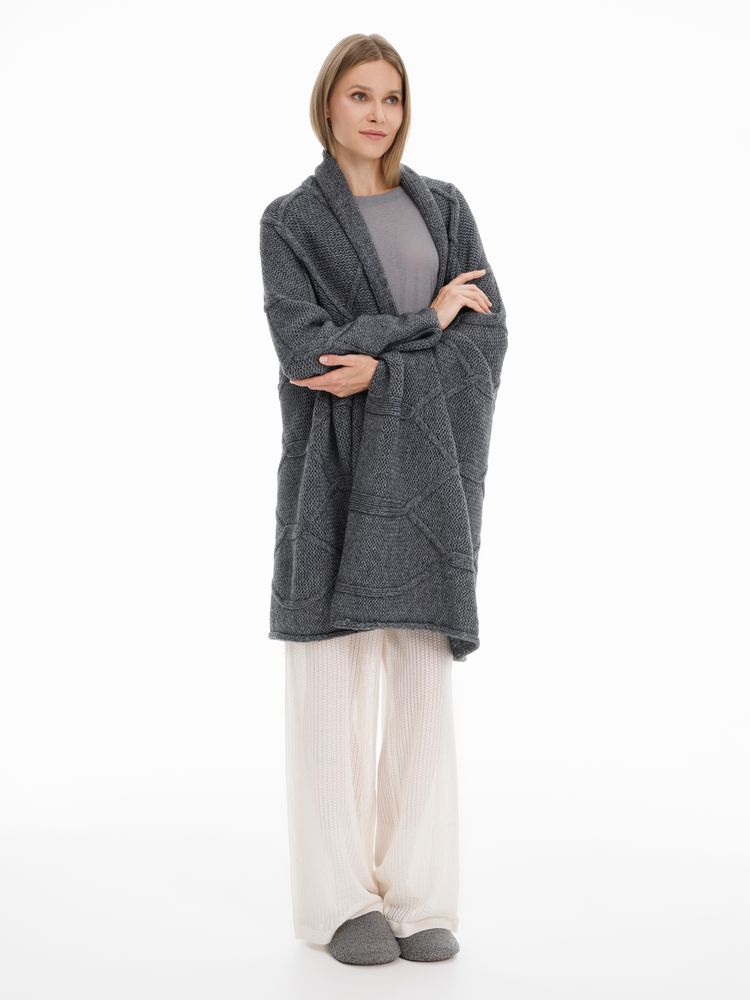 Плед Curve Verve, серый меланж (маренго)