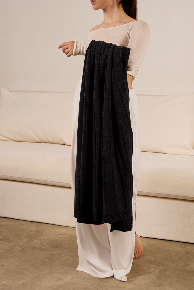 Плед Bambolay, темно-серый меланж