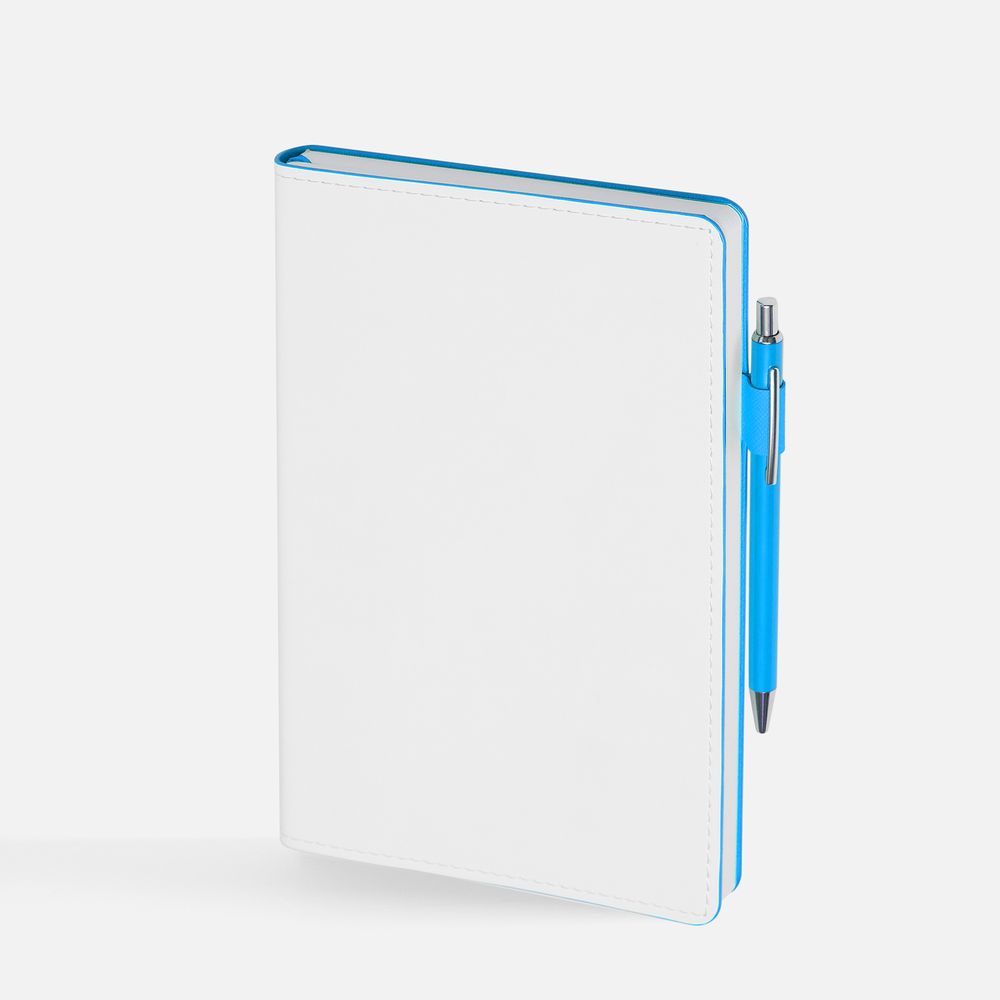 Ежедневник White Shall, недатированный, бело-голубой