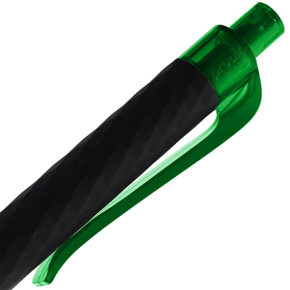 Ручка шариковая Prodir QS01 PRT-P Soft Touch, черная с зеленым Ручка шариковая Prodir QS01 PRT-P Soft Touch, черная с зеленым