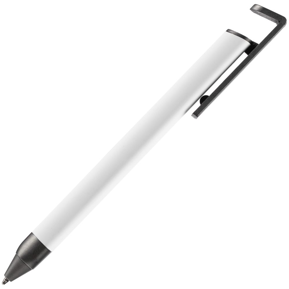 Ручка шариковая Standic с подставкой для телефона, белая Ручка шариковая Standic с подставкой для телефона, белая