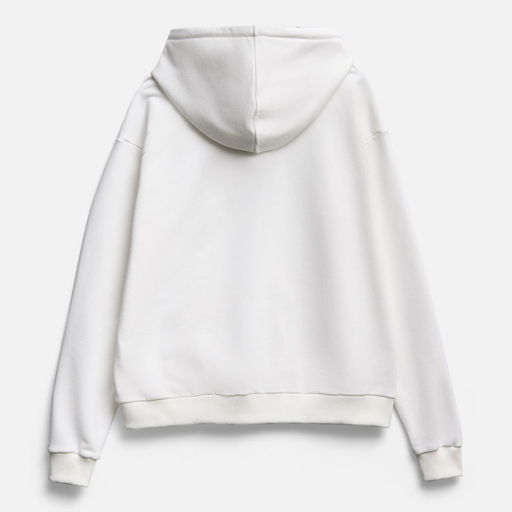 Толстовка унисекс оверсайз на молнии Zippy Terry, белая