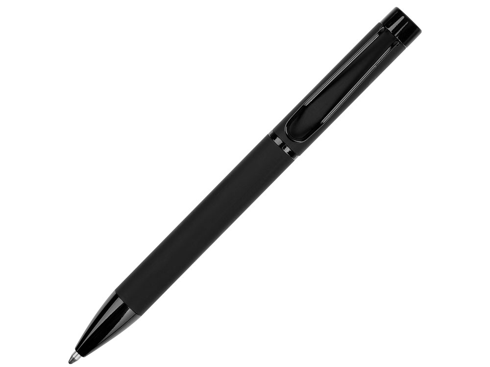 Металлическая шариковая ручка Black Lama, софт-тач, черный Металлическая шариковая ручка Black Lama, софт-тач, черный