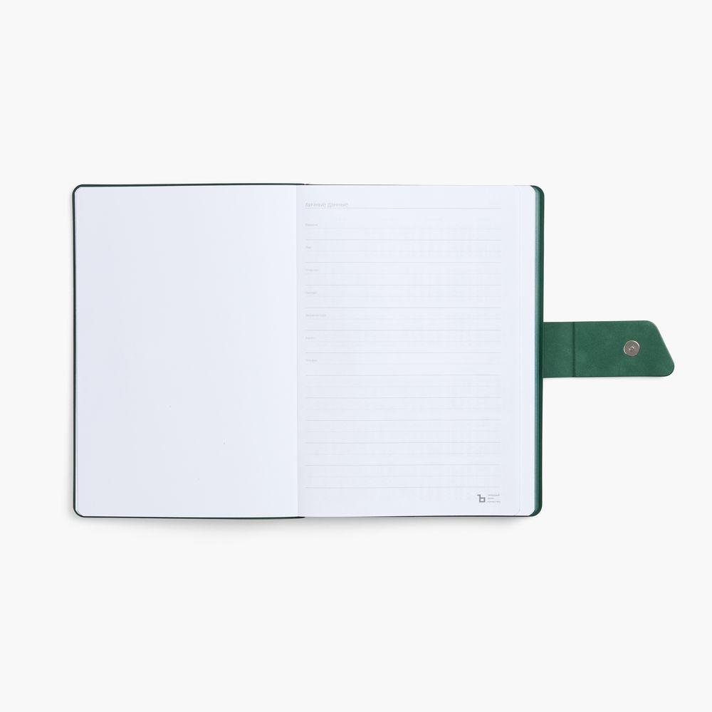 Ежедневник Boom, недатированный, черный с зеленым