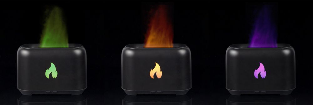 Увлажнитель-ароматизатор Fire Flick с имитацией пламени, черный Увлажнитель-ароматизатор Fire Flick с имитацией пламени, черный