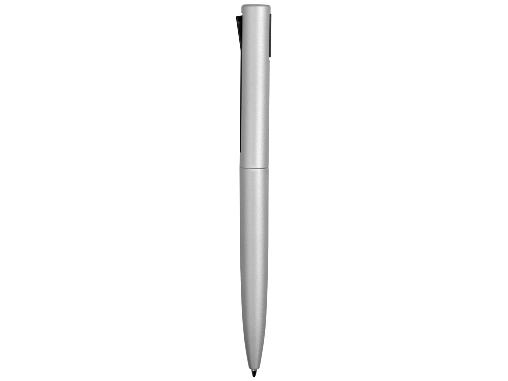 Ручка металлическая шариковая Bevel, серебристый/черный Ручка металлическая шариковая Bevel, серебристый/черный