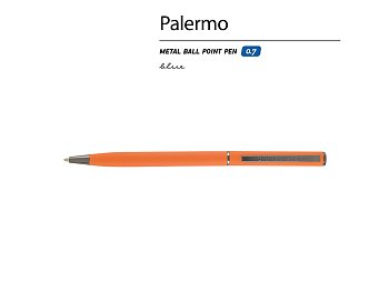 Ручка шариковая автоматическая BrunoVisconti® PALERMO цвет корпуса оранжевый, soft-touch, 0.7 мм