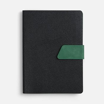 Ежедневник Boom, недатированный, черный с зеленым