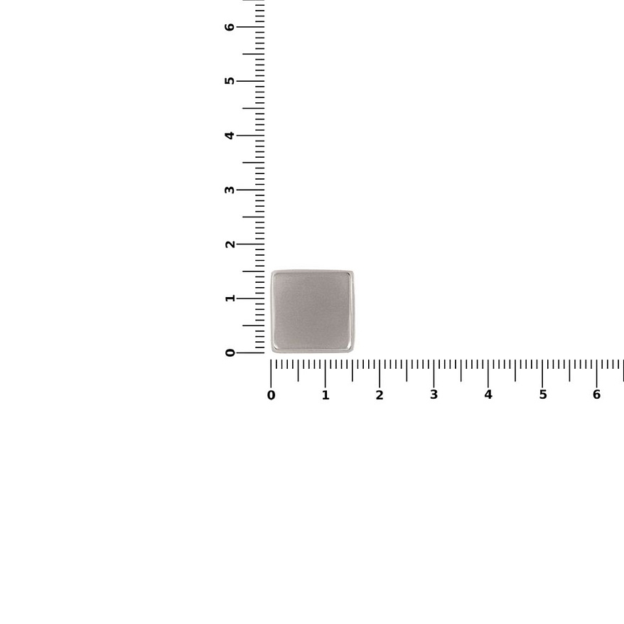 Квадратный шильдик на резинку Epoxi, матовый серебристый