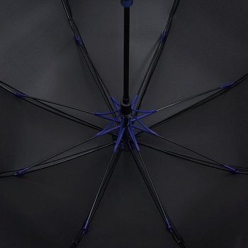 Зонт-трость Hidecolor с цветными спицами, черный с синим