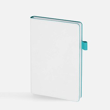 Ежедневник White Shall, недатированный, бело-бирюзовый