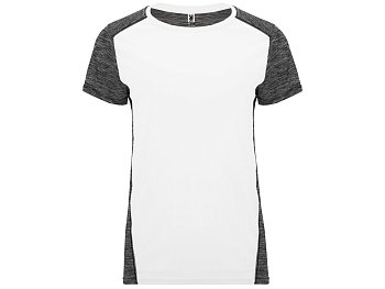 Спортивная футболка Zolder женская, белый/меланжевый черный