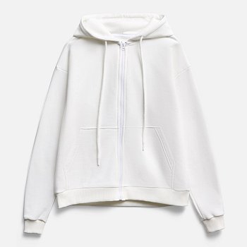 Толстовка унисекс оверсайз на молнии Zippy Terry, белая