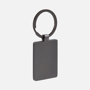 Брелок Gun Metal Leather Rectangle, графитовый