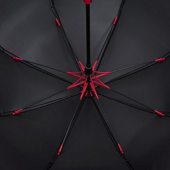 Зонт-трость Hidecolor с цветными спицами, черный с красным
