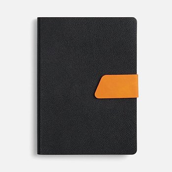 Ежедневник Boom, недатированный, черный с оранжевым