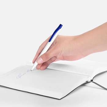 Ручка шариковая Pin, белая с синим