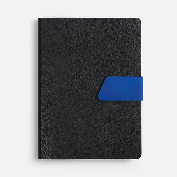 Ежедневник Boom, недатированный, черный с ярко-синий