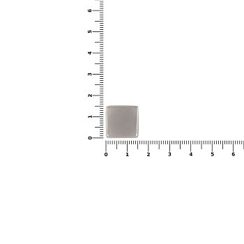 Квадратный шильдик на резинку Epoxi, матовый серебристый