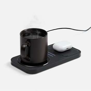 Беспроводное зарядное устройство с подогревом кружки Hot Task, черное