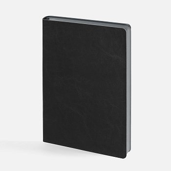 Ежедневник Doppio, недатированный, черный с серым