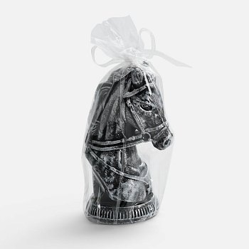 Свеча фигурная «Бюст лошади», серебристая