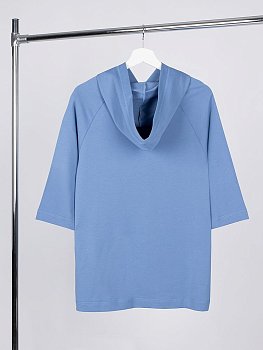 Футболка оверсайз унисекс с капюшоном Neofit, синяя