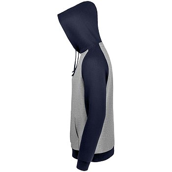 Толстовка унисекс Seattle, серый меланж с темно-синим