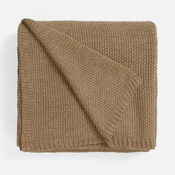 Плед Longview, коричнево-бежевый меланж