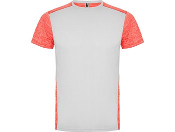 Спортивная футболка Zolder мужская, белый/меланжевый неоновый коралловый