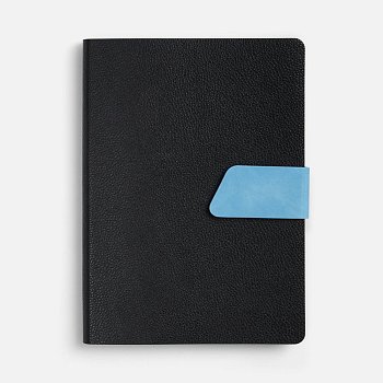 Ежедневник Boom, недатированный, черный с голубым
