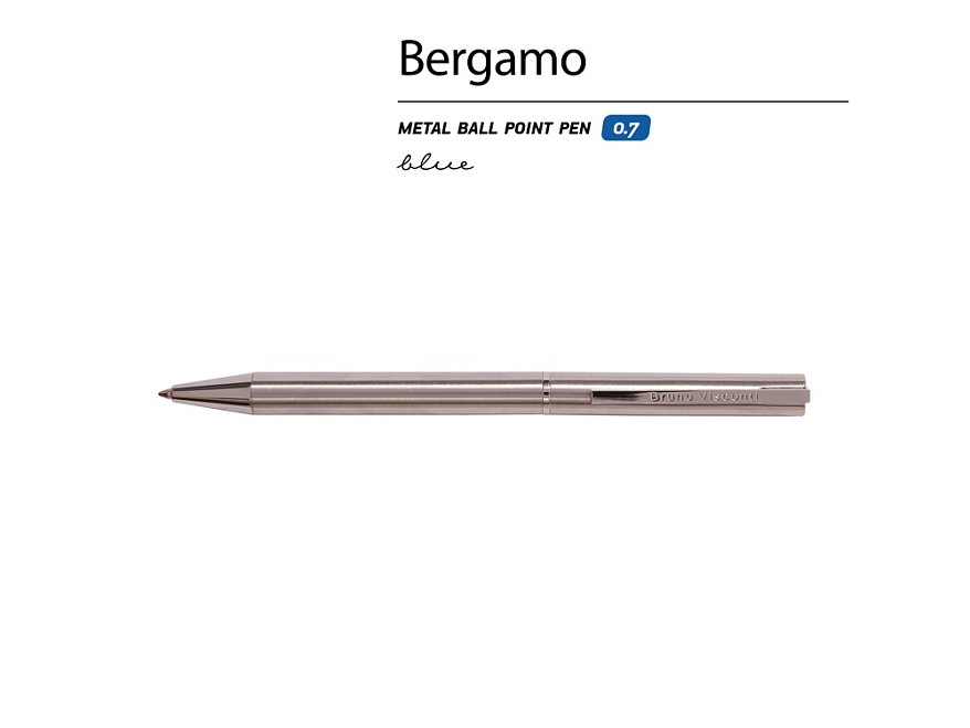 Ручка металлическая шариковая Bergamo, сталь