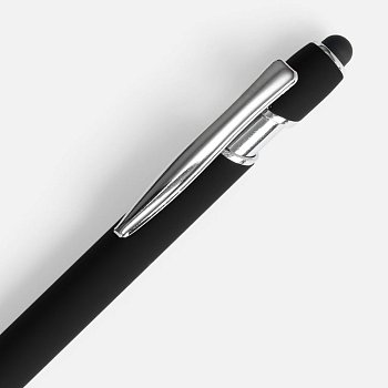 Ручка шариковая Pointer Soft Touch со стилусом, черная