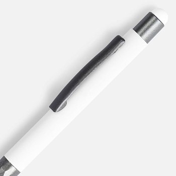 Ручка шариковая Digit Soft Touch со стилусом, белая
