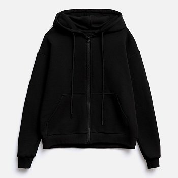 Толстовка унисекс оверсайз на молнии Zippy Terry, черная