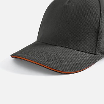 Бейсболка Long Beach, серая с оранжевым