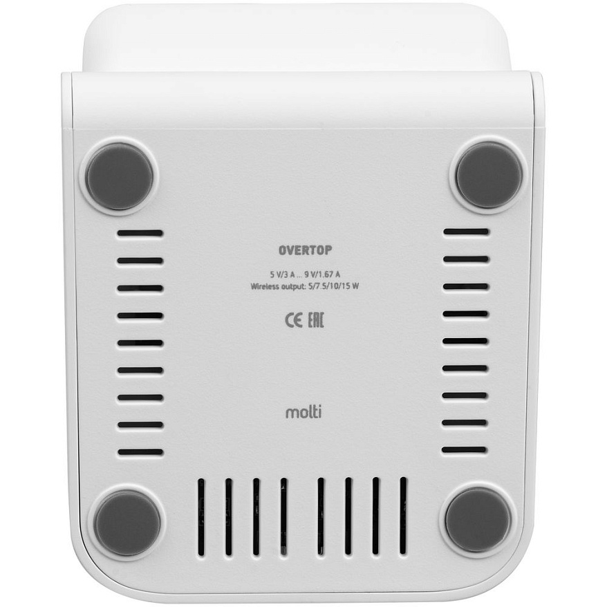 Беспроводное зарядное устройство с быстрой зарядкой Overtop, белое
