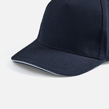 Бейсболка Long Beach, темно-синяя с белым