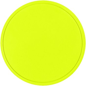 Лейбл из ПВХ Dzeta Round, L, желтый неон