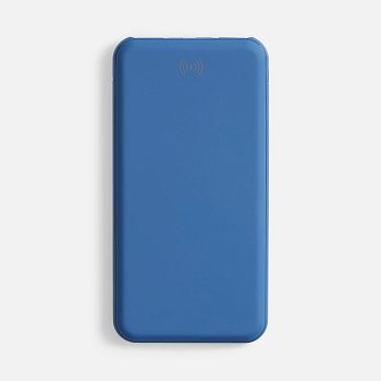 Аккумулятор с беспроводной зарядкой All Day Wireless 10000 мАч, синий