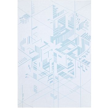 Плед Winterflake, бело-голубой с люрексом