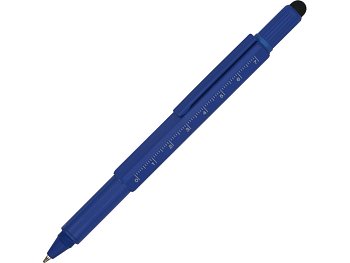 Ручка шариковая металлическая Tool, синий. Встроенный уровень, мини отвертка, стилус (Р)