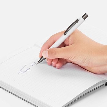 Ручка шариковая Atento Soft Touch, белая