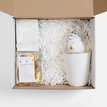 Набор «Планы на счастье», белый с золотистым