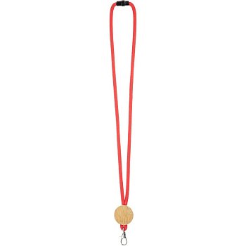 Шнурок для бейджа Tube Wood, красный