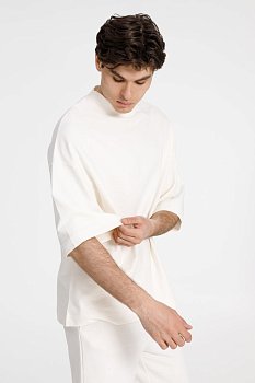 Футболка оверсайз унисекс T9, молочно-белая