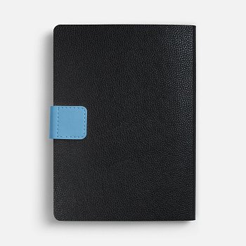 Ежедневник Boom, недатированный, черный с голубым