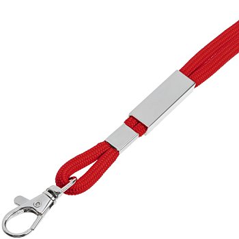 Шнурок для бейджа Tube Metal, красный