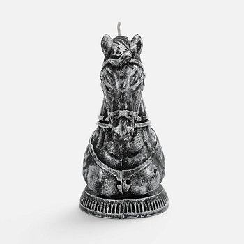 Свеча фигурная «Бюст лошади», серебристая